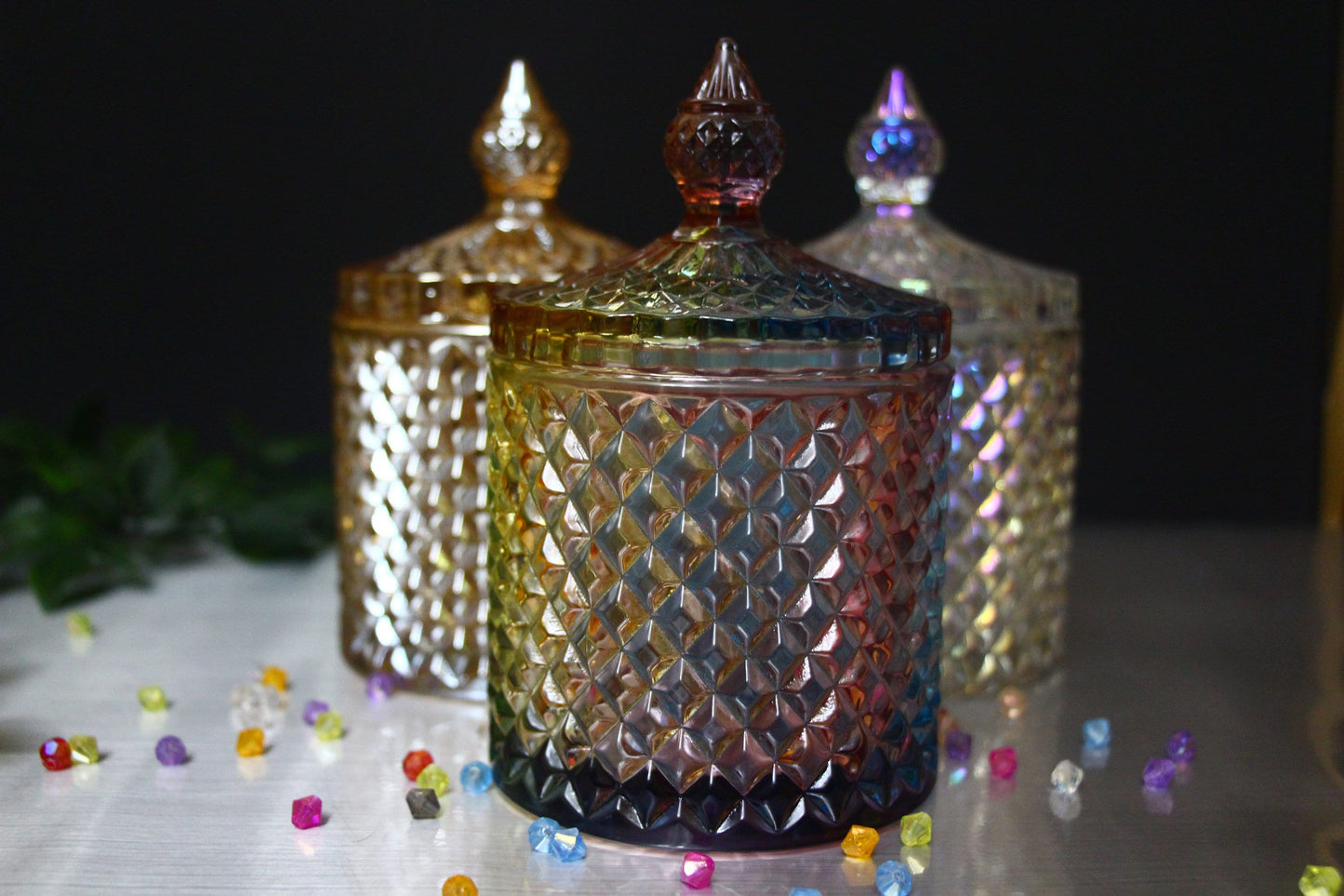 4 Pk Geometric Candle Jars, 10 oz Each